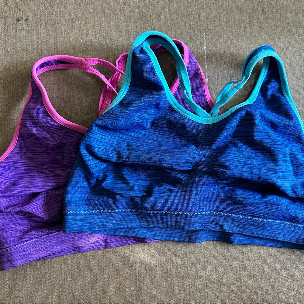 Vibrant Blue and Purple Sports Bras